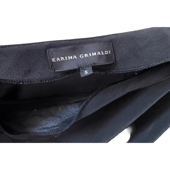 Karina Grimaldi Black Silk One Shoulder Peplum Top size S Small - Picture 3 of 3